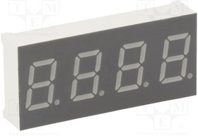 KW4-401CGA, Дисплей: LED, 7-сегментный, 10,16мм, 0,4", II.зн: 4, желто-зеленый