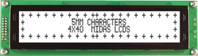 MC44005A6W-FPTLW3.3-V2, Буквенно-цифровой ЖКД, 40 x 4, Черный на Белом, 3.3В, Параллельный, Английский, Японский