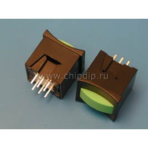 PSM2-0-E-B, Кнопка мини без фиксации, зеленая в черном корпусе