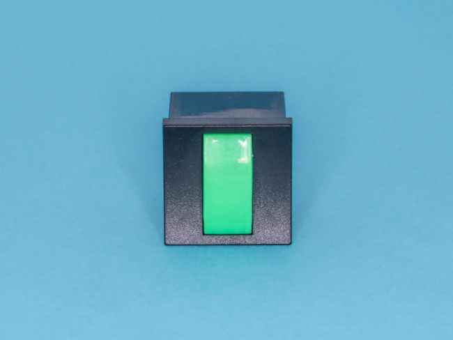 PSM2-0-E-B, Кнопка мини без фиксации, зеленая в черном корпусе