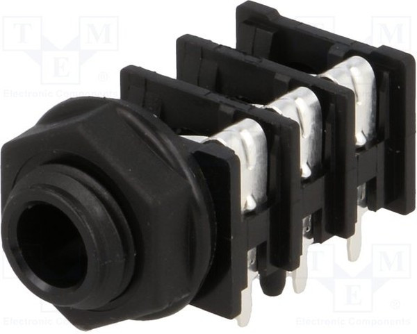 ACJS-PHOP, Телефонный аудио разъем, Stereo, 6.35mm, 3 контакт(-ов), Гнездо, Монтаж в Панель ACJS-PHOP, Телефонный аудио разъем, Stereo, 6.35mm, 3 контакт(-ов), Гнездо, Монтаж в Панель