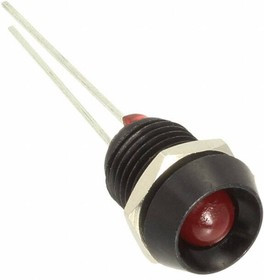 DX1090/RD, LED Panel Mount Indicators Black Alum Bezel Red Indicator