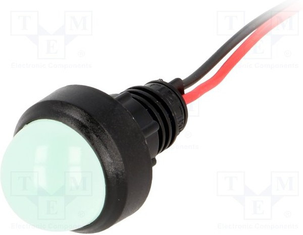 LG-D20-220DC, Индикат.лампа: LED, выпуклый, 220ВDC, Отв: d13мм, IP40, пластик