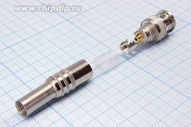 Высокочастотный разъем штекер BNC, 4-6 мм, винт на кабель, пружинный хвост; Q-1039 Z штек BNC\4-6мм\\винт\пруж хвост\[QBNCZPPscrew]