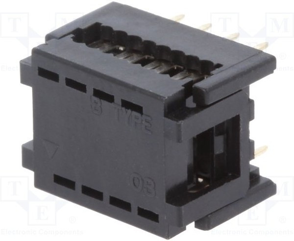 DS1019-08NB2B, Переходной разъем PIN 8 DIL 7,62 мм IDC,THT шлейф 1,27мм