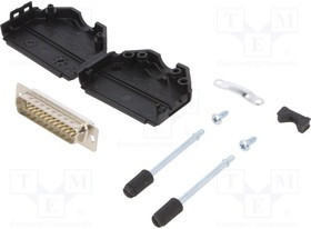 DPPK25-BK-DBP-W-K, Разъем D-Sub; PIN: 25; вилка; "папа"; пайка; на провод; белый