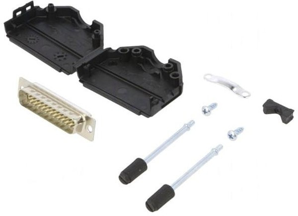 DPPK25-BK-DBP-W-K, Разъем D-Sub; PIN: 25; вилка; "папа"; пайка; на провод; белый DPPK25-BK-DBP-W-K, Разъем D-Sub; PIN: 25; вилка; "папа"; пайка; на провод; белый