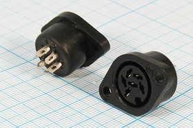 Гнездо DIN, 6HP[60]+1C, на панель, пласт фланец 2отверстия, СГ6, ОНЦ-ВГ; №106 гн DIN\ 6HP[60]+1C\пан\пласт флан 2отв\\СГ6\ОНЦ-ВГ