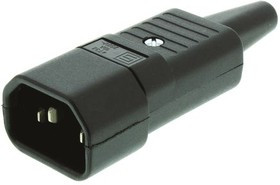 4732.0000, IEC Power Connector, IEC C14 Plug, 10 А, 250 В AC, Винт, Монтаж на Кабель