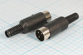 Штекер DIN, 3 контакта, на кабель; №1818 Z штек DIN\ 3P\каб\пл хвост\\Q7Z-0251\