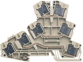 1221340000, P Series Dark Beige DIN Rail Terminal Block, 0.5 6mm², Triple-Level, Push In Termination