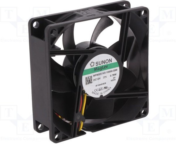 MF80251V3-1000U-G99, Вентилятор осевой, 12В DC, 80x80x25мм, подшипник Vapo, 55куб.м/ч, 28дБА MF80251V3-1000U-G99, Вентилятор осевой, 12В DC, 80x80x25мм, подшипник Vapo, 55куб.м/ч, 28дБА