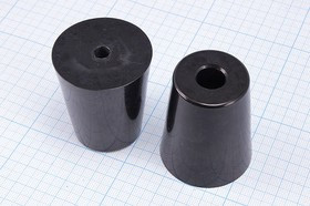 RL-SR-43x32x52, Ножка приборная коническая, армированная шайбой, ø43мм, высота 52мм; Q-15725 ножка прибор 43x52\h-22,0/отв 6,0\резин\конус\