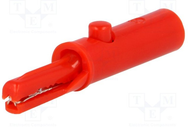 R8-E1A-R, Зажим "крокодил", 3А, 60ВDC, красный, Диап.захвата: макс.6мм R8-E1A-R, Зажим "крокодил", 3А, 60ВDC, красный, Диап.захвата: макс.6мм