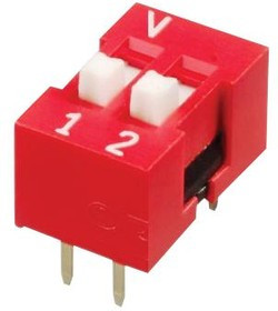NDS02V, DIP Switches / SIP Switches Raised actuator standard dip 2 pos.