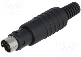 4850.1310, Разъем DIN Аудио / Видео, 3 контакт(-ов), Штекер, Монтаж на Кабель, Пайка