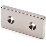 Неодимовый магнит прямоугольник 50х25х6 мм с двумя зенковками 5/10 мм