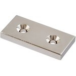 Неодимовый магнит прямоугольник 50х25х6 мм с двумя зенковками 5/10 мм