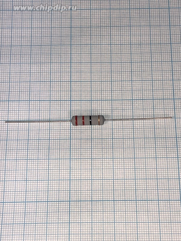 Резистор постоянный мощный 22 Ом, мощность 2, размер AXI 5,0x16,0, точность 5, серия MF, выводы 2L, тип MOF