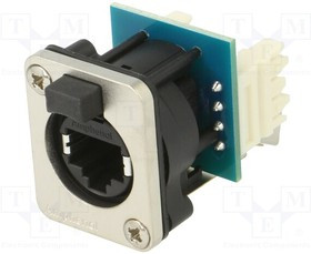 RJXS8FD6110, XLRnet, D Type, Ethernet Chassis Mounts with Cap, IP54, Hori