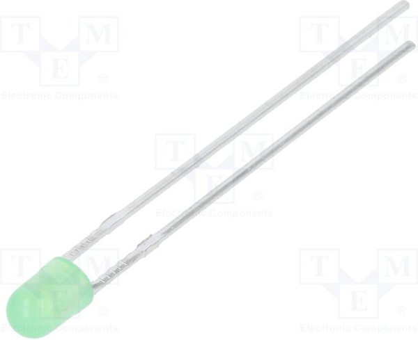 LL-304PGD2P-G5-2B, LED; 3mm; green; 3800?6500mcd; 60°; Front: convex; 2.6?3.6V