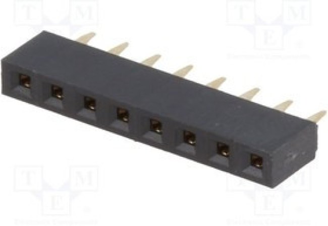 ZL305-08, Гнездо, IDC, "мама", PIN 8, прямой, 2,54мм, THT, 1x8, позолота, 3А