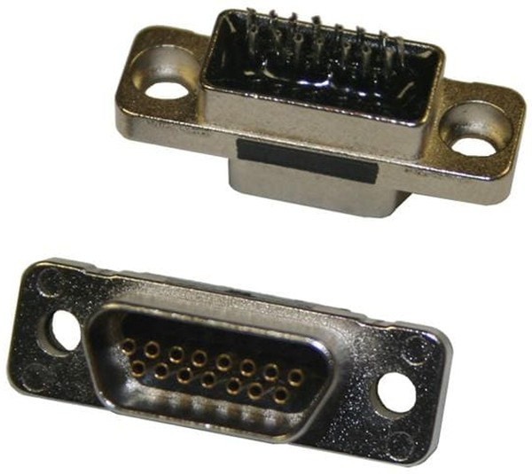 380-015-113L001, MICRO-D 15 Way Through Hole D-sub Connector Plug, 1.27mm Pitch
