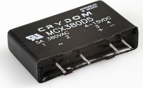 MCX380D5, Relay SSR 15mA 15V DC-IN 5A 530V AC-OUT 4-Pin SIP