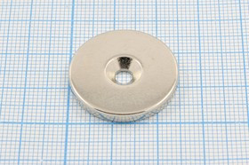 Магнит 25,0xd 4,0x 3, цилиндр, Ni, с зенковкой