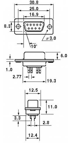 DB-9M, вилка D-SUB 9 pin пайка на кабель (100-09PCBNS) DB-9M, вилка D-SUB 9 pin пайка на кабель (100-09PCBNS)