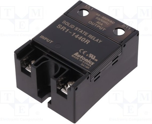 SR1-1440R, Реле: полупроводниковое, Uупр: 4-30ВDC, 40А, 48-480ВAC, винтами SR1-1440R, Реле: полупроводниковое, Uупр: 4-30ВDC, 40А, 48-480ВAC, винтами