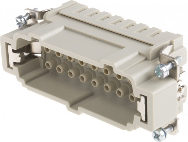 09330162602, Разъем: прямоугольный, "папа", Han E, PIN: 16, 16+PE, размер 16В