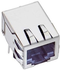 SS74800-038F, Modular Connectors / Ethernet Connectors Mod Jack CAT5E Horiz 8P8CPG Shielded LED