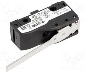 MKV11F30, Микропереключатель SNAP ACTION, с рычагом, SPDT, 6A/250ВAC, IP40
