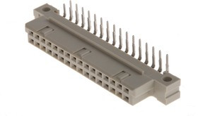 294722 / 294722-E, PRESS 32 Way 2.54mm Pitch, Type Q/2 Class C2, 2 Row, Right Angle DIN 41612 Connector, Socket