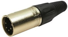 FC6160, Вилка, XLR, "папа", PIN: 5, прямой, на провод, пайка, посеребренные