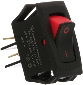 RSCA201-VB-B-9-V, ROCKER SWITCH, SPST, 20A, 125V, PANEL