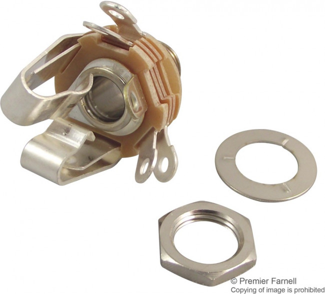 14B, Телефонный аудио разъем, 3 контакт(-ов), Гнездо, 6.35 мм, Монтаж в Панель