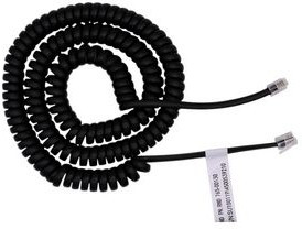 RND 765-00130, Telephone Modular Cable, RJ10 Plug - RJ10 Plug, Coiled, 5m, Black