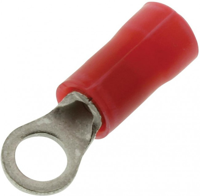 34142, Ring Tongue Terminal 16-22AWG Copper Red 17.37mm Tin Loose