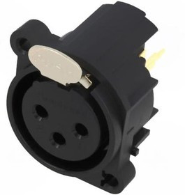 AC3FAV-AU-PRE, XLR Connectors 3 Pole XLR Female Chassis Mount A Type Gold Contacts Black Finish Vertical PCB AC3FAV-AU-PRE, XLR Connectors 3 Pole XLR Female Chassis Mount A Type Gold Contacts Black Finish Vertical PCB