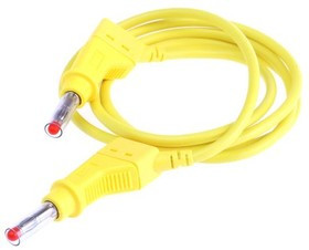 66.9407-100-24, Test lead, 32A, 600V, Yellow, 1m Lead Length