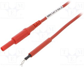 AL8322ZPK150-RT, Измерительный провод, 19А, Дл: 0,5м, красный, Сечен.провода: 1мм2