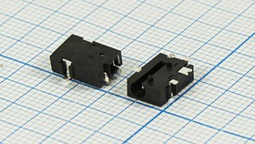 Гнездо питания DC 0.7D2.5 на плату, угловое, для ноутбука, 5 контактов, SMD, PJ025; №11022 гн пит DC 0,7D2,5\5C\SMD\ плат\угл\PJ025
