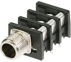 NRJ6HM-1-AU, Phone Connectors 1/4&quot; JACK STEREO SW SLIM-FULL THREAD MTL