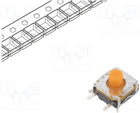 KSC441V270SHSP, Микропереключатель TACT, SPST-NO, Пол: 2, 0,05A/32ВDC, SMT, нет
