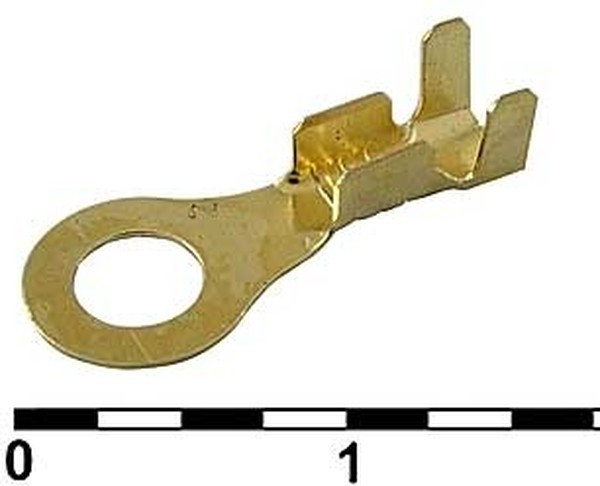 Клемма типа "O", диаметр крепления 4.1мм, сечение кабеля 1.0-1.5кв.мм, латунь, DJ431-4B; Q-14995 клемма"O" d 4,1\0,5\S1,0~1,5\ лат\\\DJ431-4