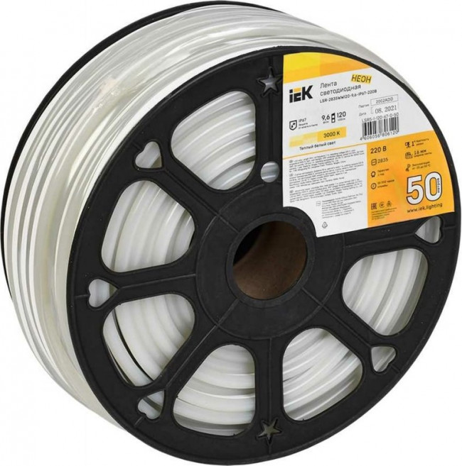 LSR5-1-120-67-0-50, Лента LED "неон" 50м LSR-2835WW120- 9,6-IP67-220В IEK