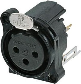 NC3FBV2-B, XLR Connectors 3P F RECEPT B SERIES PCBV PN 1 GRD SEP B