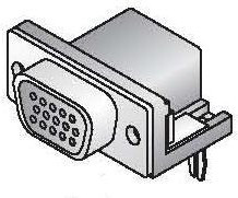 156-3315-E, D-Sub High Density Connectors HD D-SUB PCB R/A FM GOLD FLASH 15P BLK